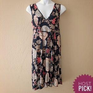 Jersey Print V-Neck Ruffle Hem Dress Size 3X